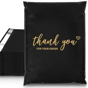 10 extra large Poly mailers black and gold “thank you for your order”